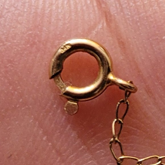 14K Necklace with Jade Fruit and 14K Michael Anthony Charm - Picture 4 of 8